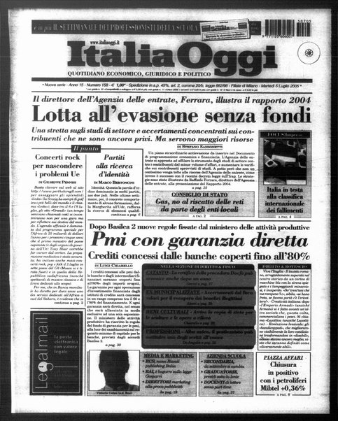 Italia oggi : quotidiano di economia finanza e politica